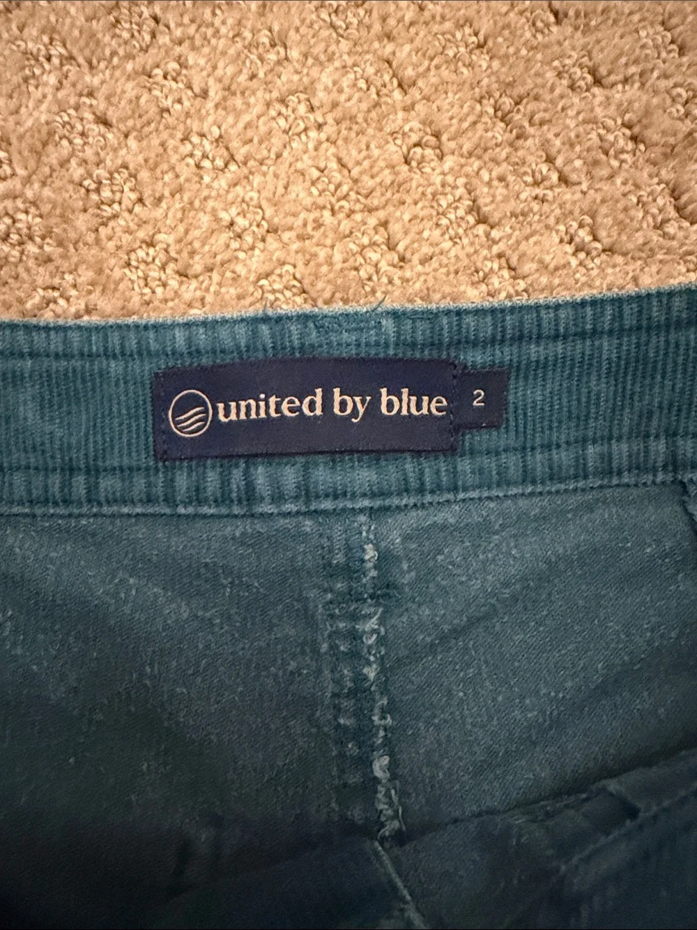 United By Blue High Waist Wide-Leg Corduroy Pants - Teal Blue - Size 2